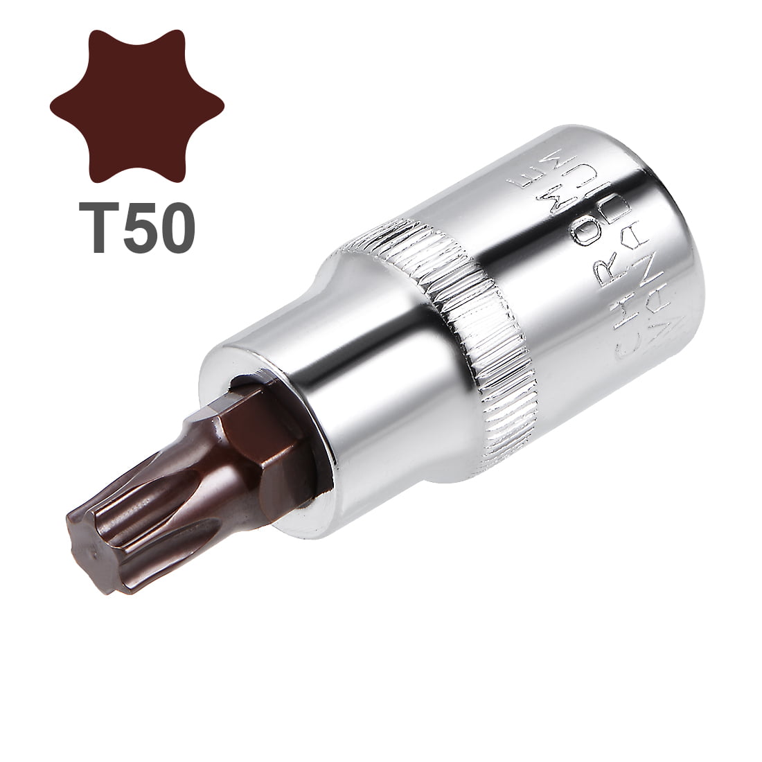 1/2-Inch Drive T50 Torx Bit Sockets S2 Steel 55mm Length
