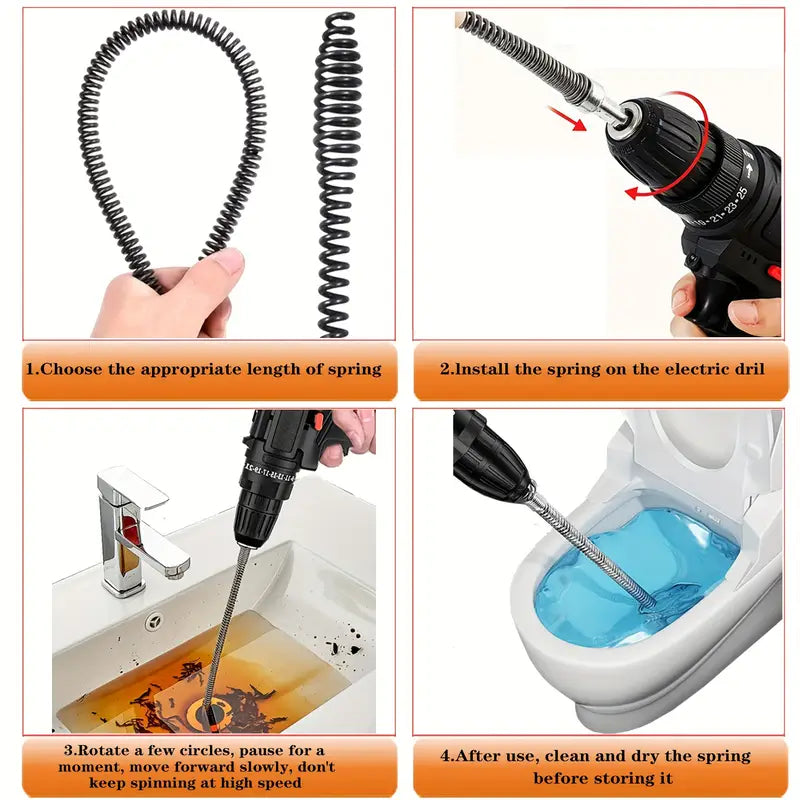 1pc 39.37" Long Flexible Pipe Unclog Tool, Manual Sink and Toilet Drain Cleaner, Hair and Waste Removal Tool for Bathroom and Kitchen, Easy to Use, Durable, Space Saving Design