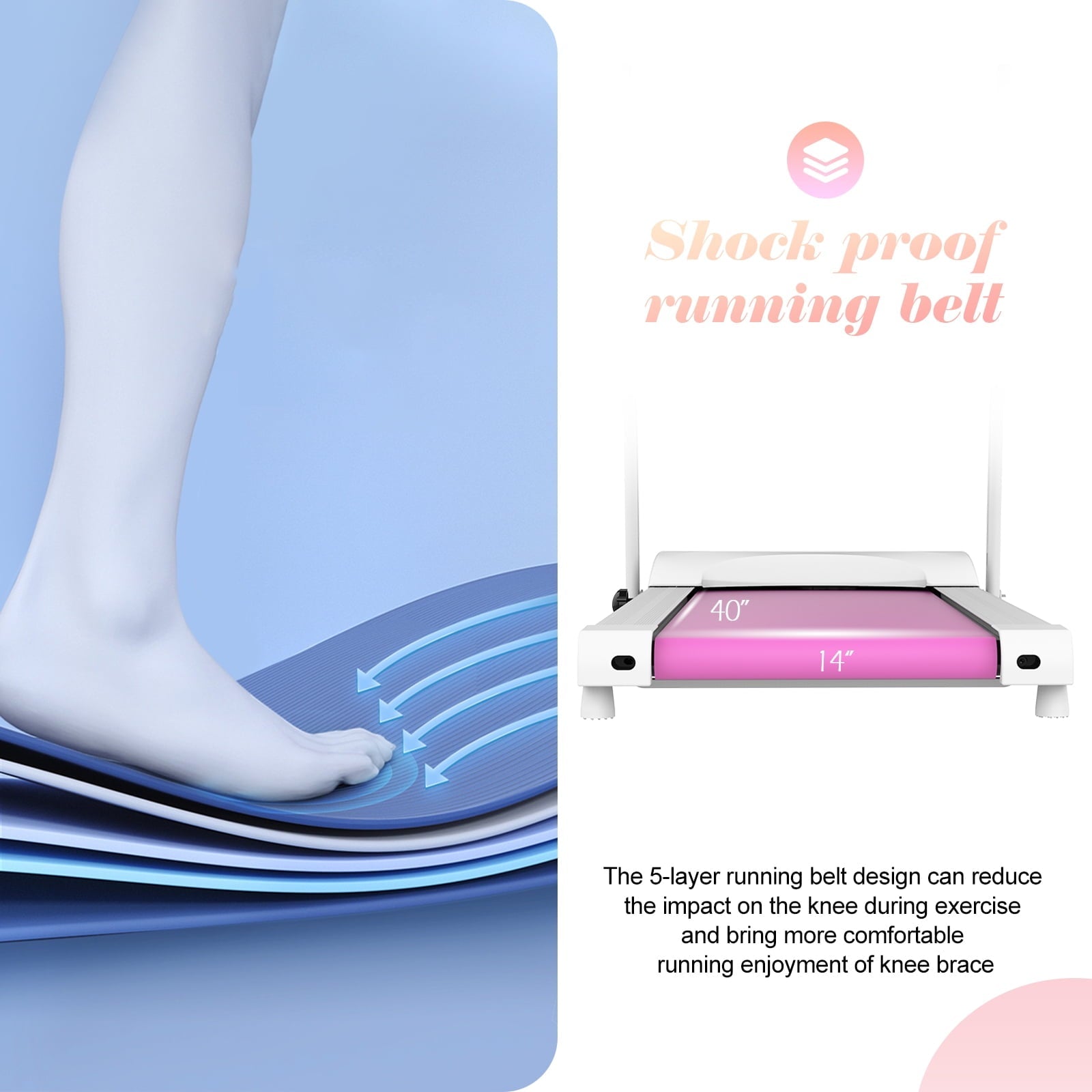 1.5HP Folding Treadmill, Space Saving Treadmill with 3 Work Mode and LED Display, Electric Motorized Running Machine for Gym Home, Max 220LB