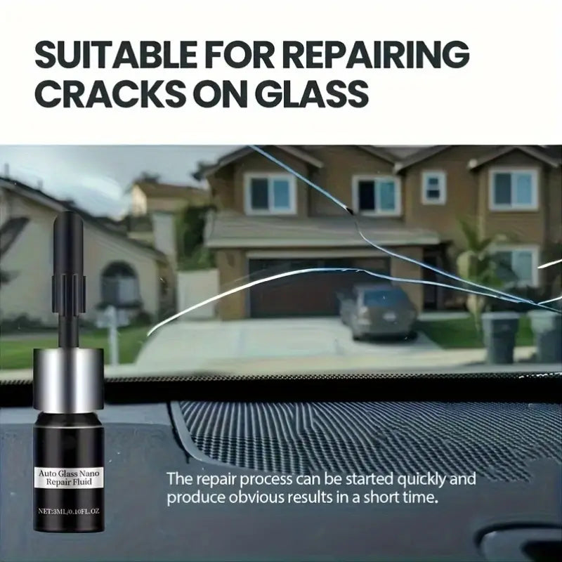 Specialized Glass Repair Kit Auto Windshield Cracks Scratches Clear Vision Portable Adhesive - Repairs Deep Cracks, No Specialty Tools Required, Fast Acting