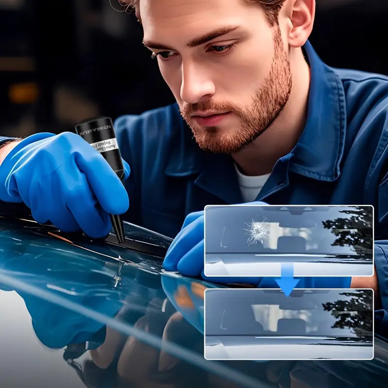Specialized Glass Repair Kit Auto Windshield Cracks Scratches Clear Vision Portable Adhesive - Repairs Deep Cracks, No Specialty Tools Required, Fast Acting