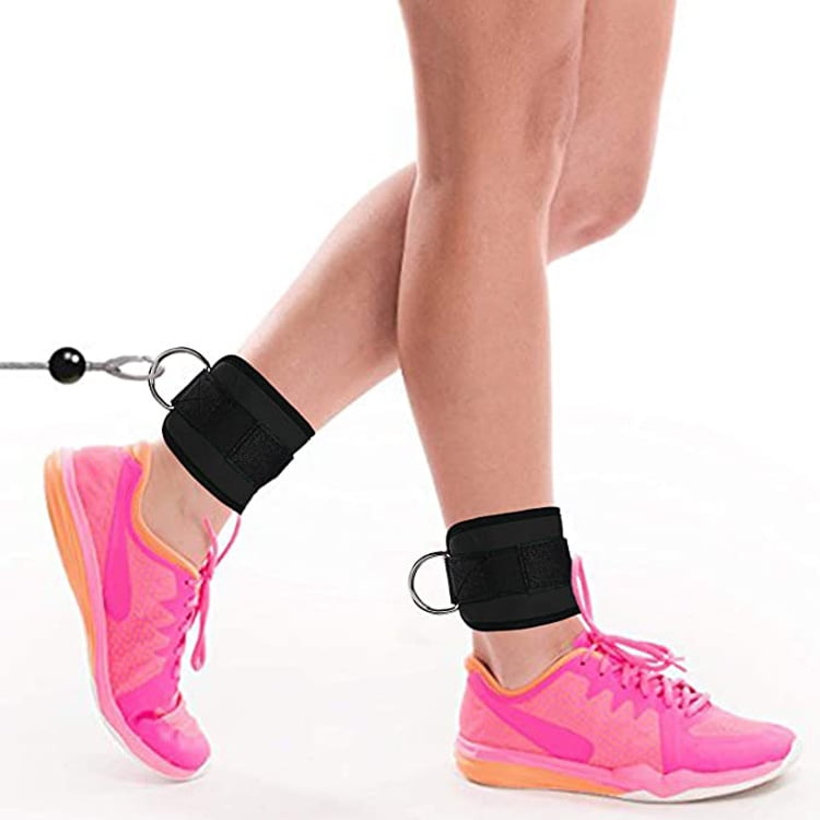 1 Pair Ankle Straps for Cable Machine Kickbacks, Glute Workouts, Lower Body Exercises - Adjustable Leg Straps with Neoprene Padding