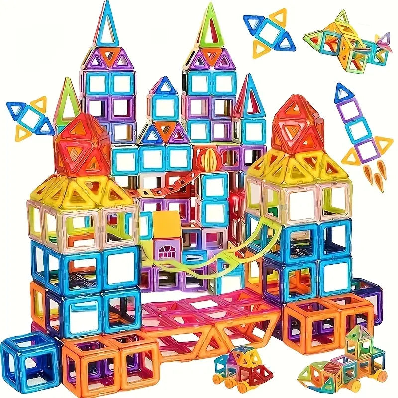 122pcs - DIY Magnetic Toys With Magnetic Blocks, Large-sized STEM Toy Structure Set Toys, Educational Magnetic Toys For Learning, Magnetic Tiles, Birthday, Halloween, Valentine'S Day Gifts