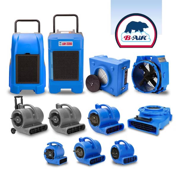1/3 HP 2.5 Amp HEPA Air Scrubber Purifier for Water Damage Restoration Negative Air Machine in Blue