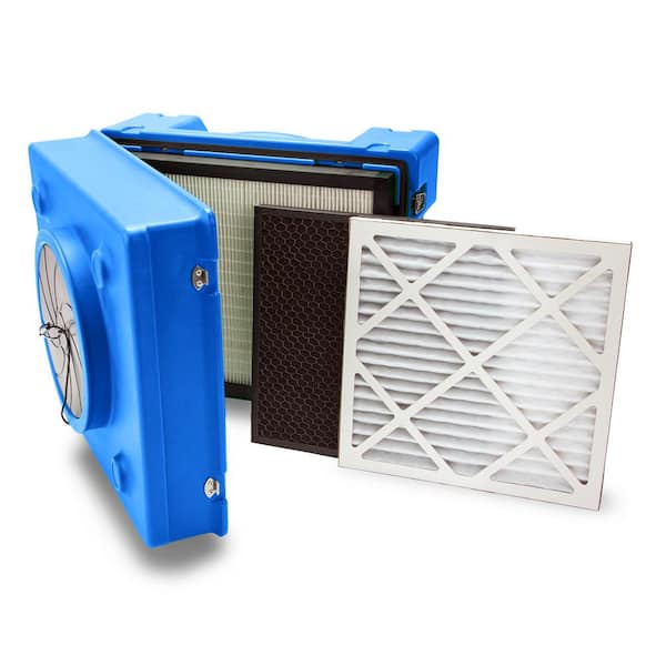 1/3 HP 2.5 Amp HEPA Air Scrubber Purifier for Water Damage Restoration Negative Air Machine in Blue