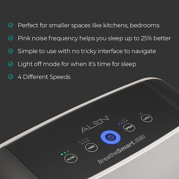 BreatheSmart FLEX Air Purifier with Pure, True HEPA Filter for Allergens, Dust, Mold, and Germs - 700 SqFt