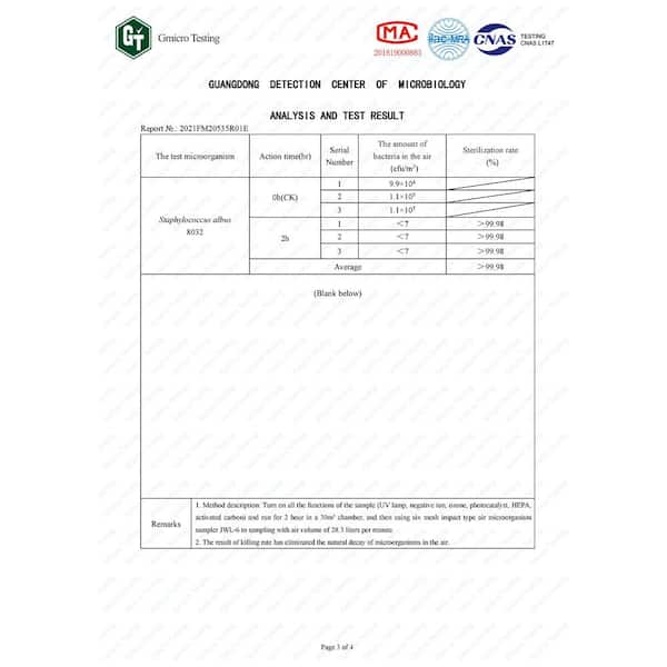 CA 3500 Ozone Generator and 6 Stage Air Purifier