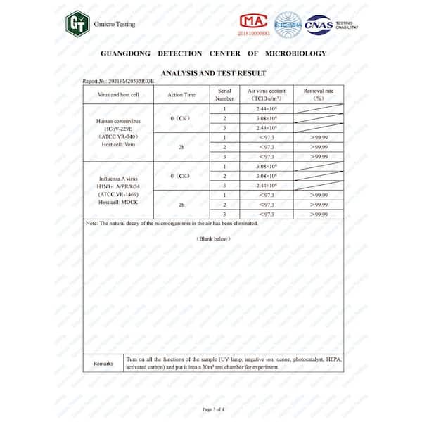 CA 3500 Ozone Generator and 6 Stage Air Purifier