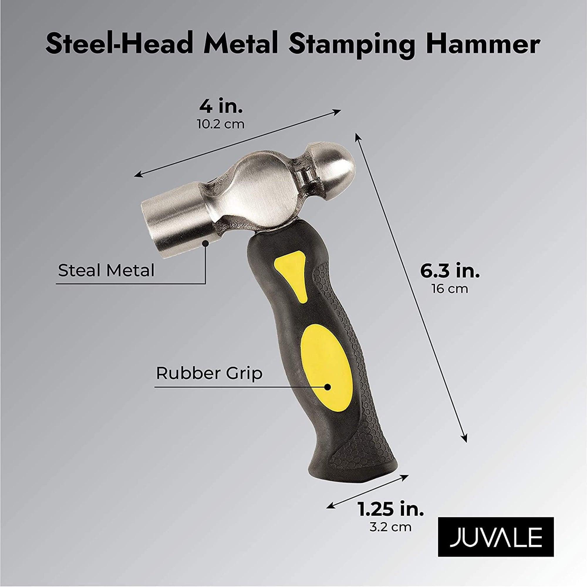 1 Pound Metal Stamping Hammer for Jewelry Making, Geodes, Leather Hammer for Crafts, Forming Tools (6 Inch)