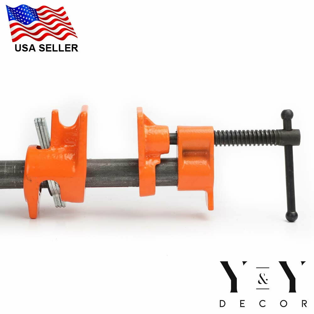 ( 4 Pack ) 1/2" Wood Gluing Pipe Clamp Set Heavy Duty PRO Woodworking Cast Iron