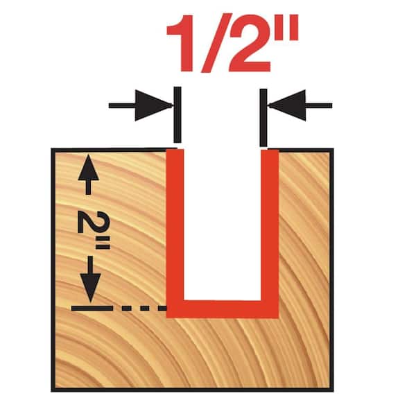 1/2 in. x 2 in. Carbide Straight Router Bit