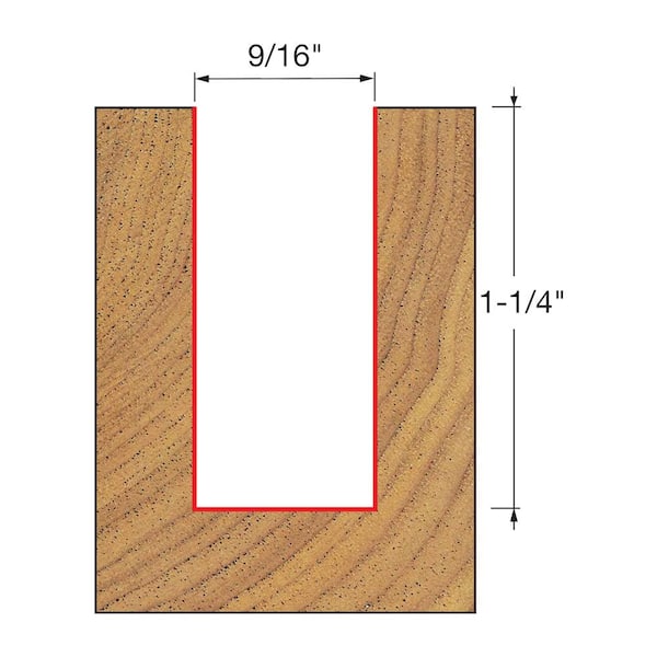 1/2 in. Two Flute Straight Bit