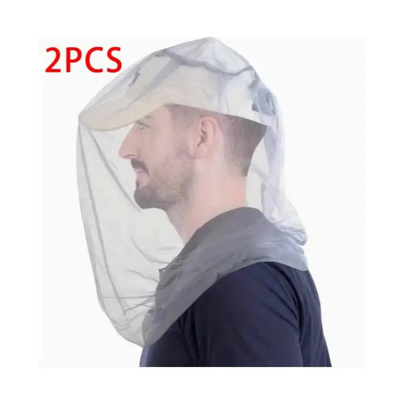 1/2pcs Premium Mosquito Net - Extra Large Extra Long Extra Fine Mesh Insect Repellent for Camping, Hiking, Fishing, Gardening, Hunting - Fits All Men & Women Hats, 100% Polyester, Machine Washable, Mosquito Repellent Outdoor
