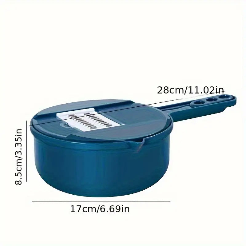 12-in-1 Manual Vegetable Chopper Slicer Shredder - Heavy-Duty Plastic Multi-Function Kitchen Tool for Carrots, Potatoes, Turnips - Compact Space-Saving Design for Home & Commercial Use, Modern Kitchenware, Easygrip Handle,