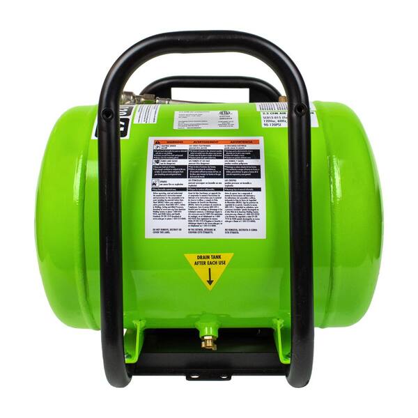 1.0 Hp, Electric, 4 Gal, Oil-Free Air Compressor, 120 PSI, 2.5 CFM @ 90 PSI