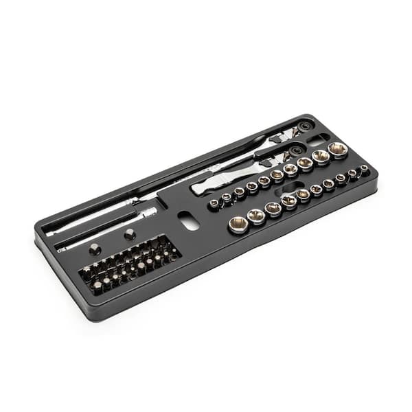 1/4 in. Drive 6-Point SAE/Metric Slim Flex-Head Ratchet and Socket Mechanics Tool Set (55-Piece)