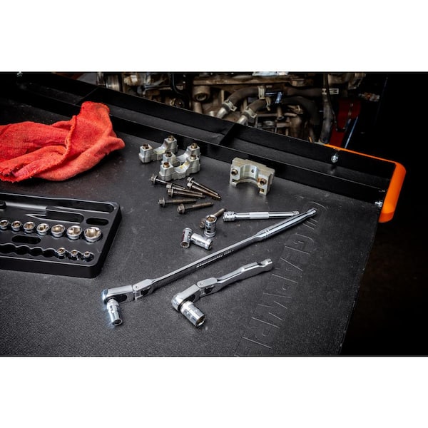 1/4 in. Drive 6-Point SAE/Metric Slim Flex-Head Ratchet and Socket Mechanics Tool Set (55-Piece)