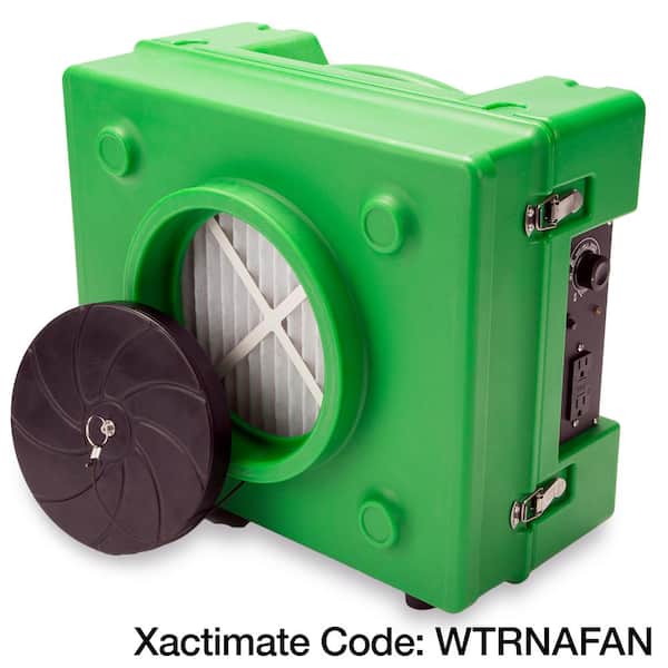 1/3 HP 2.5 Amp HEPA Air Scrubber Purifier for Water Damage Restoration Negative Air Machine in Green