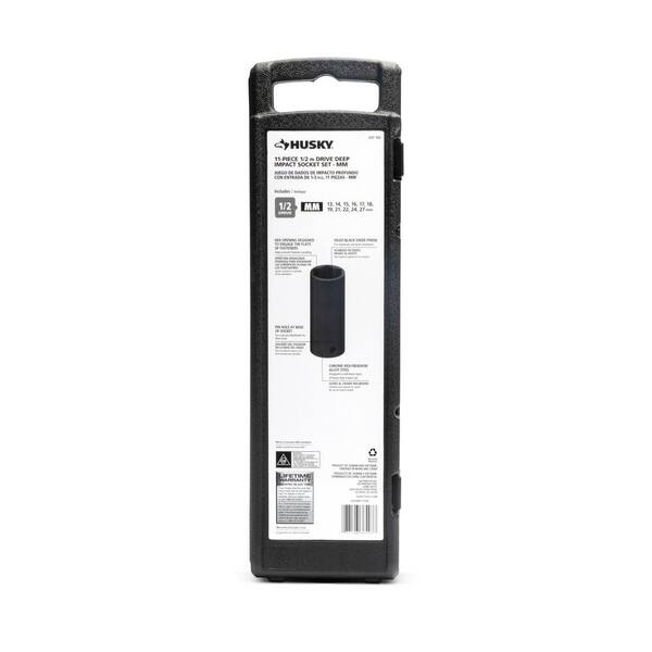 1/2 in. Drive Metric 6-Point Impact Socket Set with Storage Case (11-Piece)