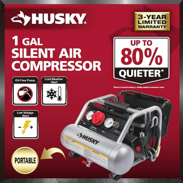 1 Gal. Portable Electric-Powered Silent Air Compressor