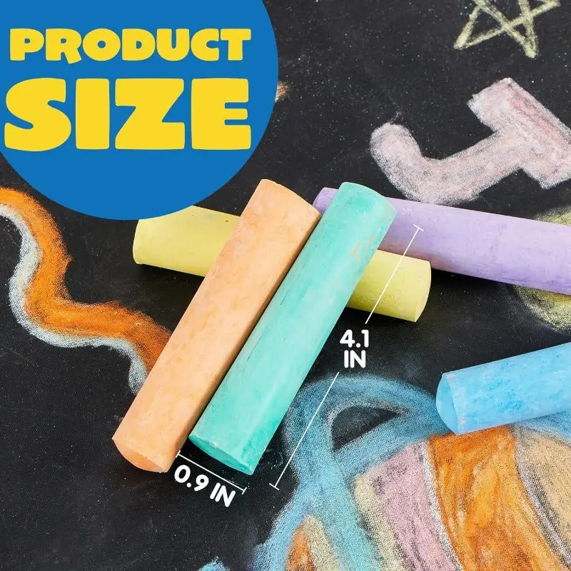 16 Different Colors, 160pcs Sidewalk Chalks Set For Kids, Non-Toxic Washable Jumbo Chalk For Outdoor Art Play, Painting On Chalkboard, Blackboard And Playground, Outdoor Toys For Kids