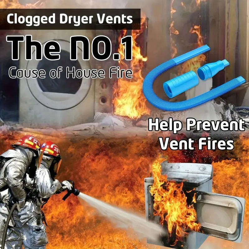 1 Dryer Ventilation Duct Cleaning Kit (Vacuum Cleaner Special Adapter Head) - Multi-purpose Combination Design, Integrating A Lint Collector, High-pressure Cleaner And Vacuum Hose Into One, Quickly Unclogging