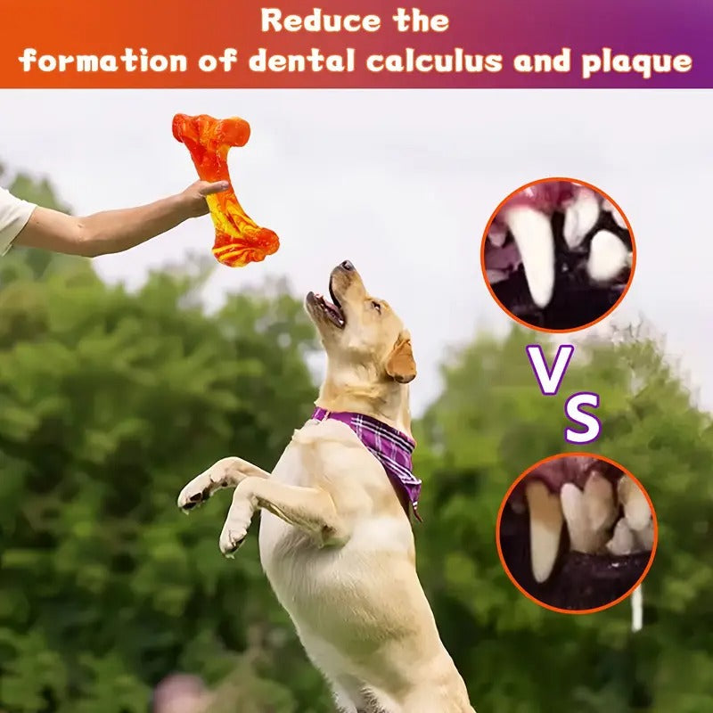 2pcs Teethers Dog Toys - Tough Toy Bones For Aggressive Chewing, Indestructible Dog Chew Toys - Durable, Non-toxic Nylon Bone Toys For Teeth Cleaning And Interactive Play