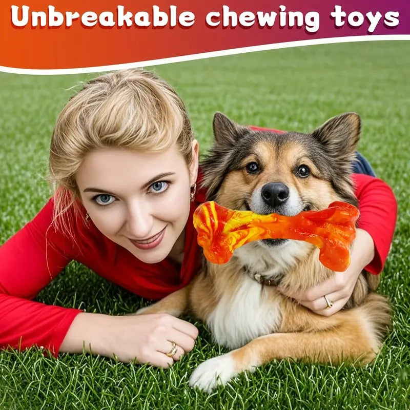2pcs Teethers Dog Toys - Tough Toy Bones For Aggressive Chewing, Indestructible Dog Chew Toys - Durable, Non-toxic Nylon Bone Toys For Teeth Cleaning And Interactive Play