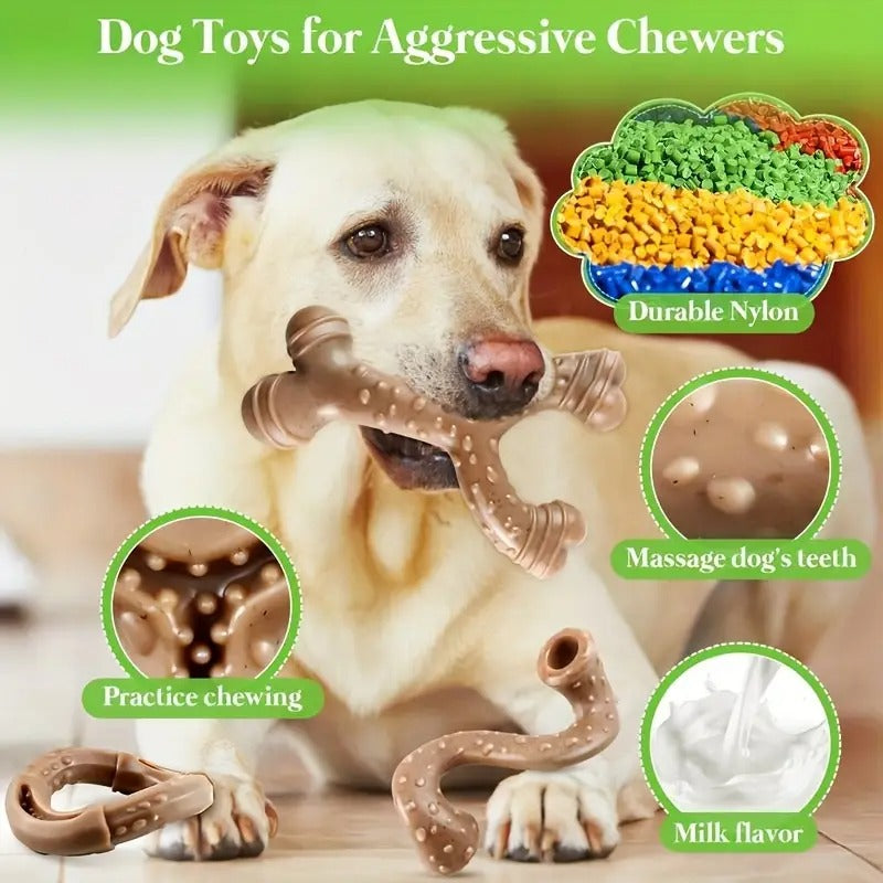 3-Pack Tough Nylon Large Dog Chew Toys - Durable Dog Toy Set, Dog Toys for Aggressive Chewers
