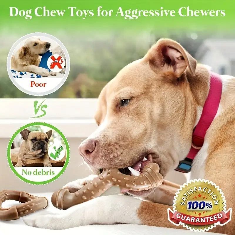 3-Pack Tough Nylon Large Dog Chew Toys - Durable Dog Toy Set, Dog Toys for Aggressive Chewers