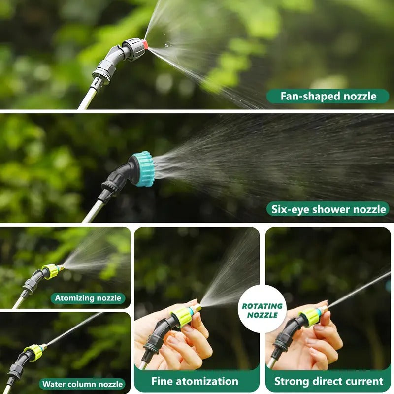 1.59gal Electric Garden Watering Sprayer with USB-C Quick Charge, 180 Min Runtime, Telescopic Hose, Adjustable Nozzle, Lightweight Portable Design for Lawn, Plants,