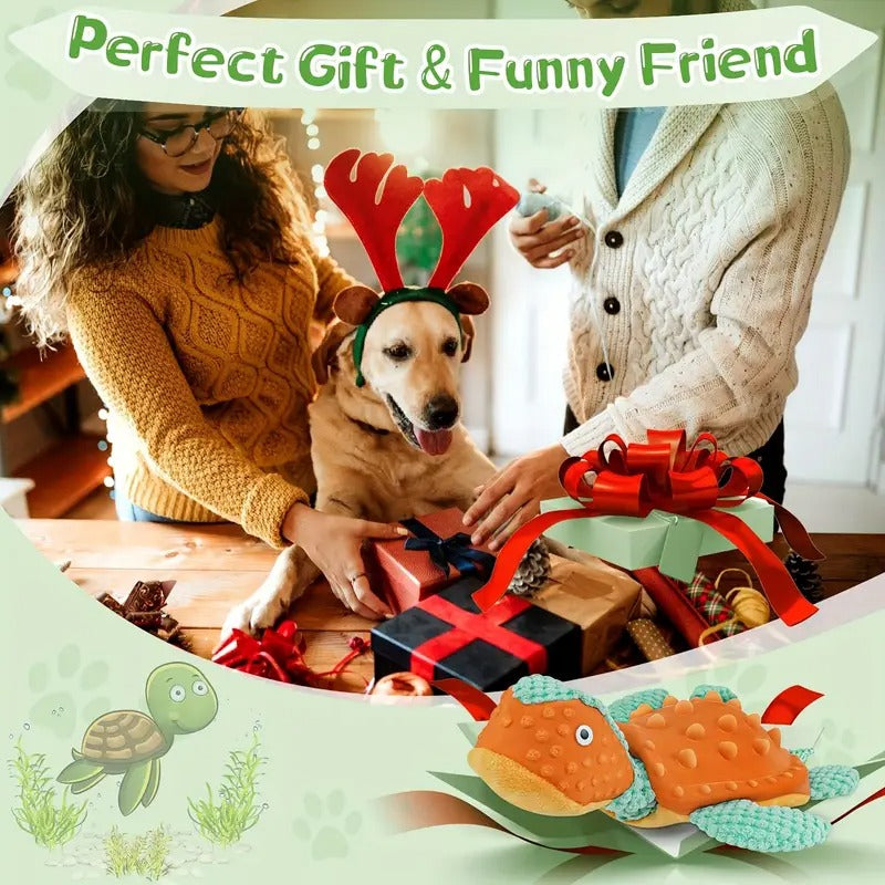 Large Squeak turtle Dog Toys,Interactive Plush Tug Stretch of War Toys Suitable for small/medium/large dogs,teething training,puppy toys,Indoor Fun Puppy toys