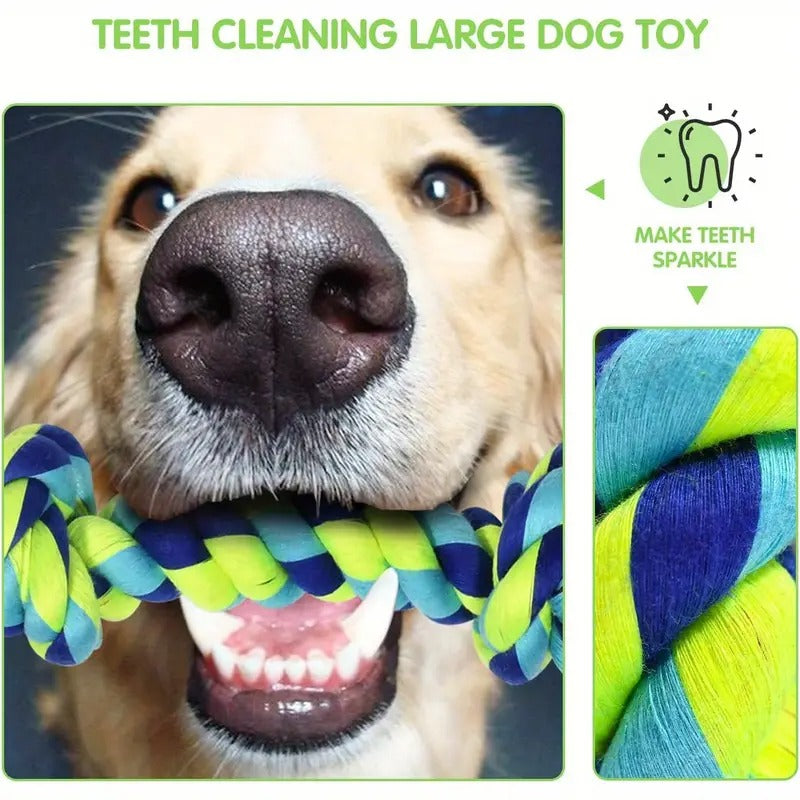 10-Pack Durable Dog Chew Toys Set - Heavy Duty Cartoon Pattern Fabric Tug of War Ropes for Aggressive Chewers, Dental Teething Toys for All Breed Sizes