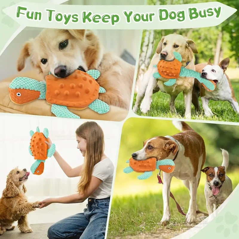 Large Squeak turtle Dog Toys,Interactive Plush Tug Stretch of War Toys Suitable for small/medium/large dogs,teething training,puppy toys,Indoor Fun Puppy toys