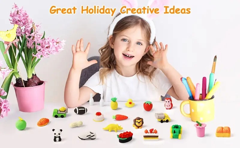 100pcs Fun Animal Erasers For Kids, 3D Kawaii Pencil Erasers, Cute School Stationery, Party Favors, Classroom Prizes, Game Rewards, Goodie Bag Stuffers, Desk Toys, Learning Tools, Collectible Gifts
