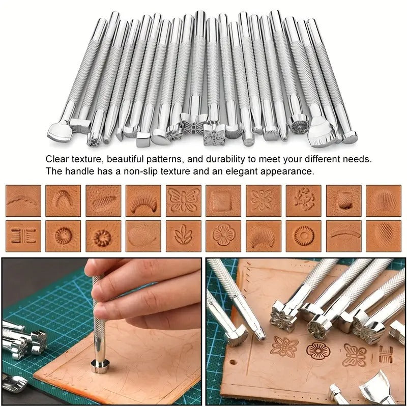 WUTUREE Leather Tools Kit with Leather Strap Hole Punch And Engraving Tool leather engraving tool for Cutting Punching Professional Handmade Craft Accessories Set