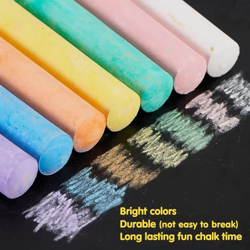 16 Different Colors, 160pcs Sidewalk Chalks Set For Kids, Non-Toxic Washable Jumbo Chalk For Outdoor Art Play, Painting On Chalkboard, Blackboard And Playground, Outdoor Toys For Kids