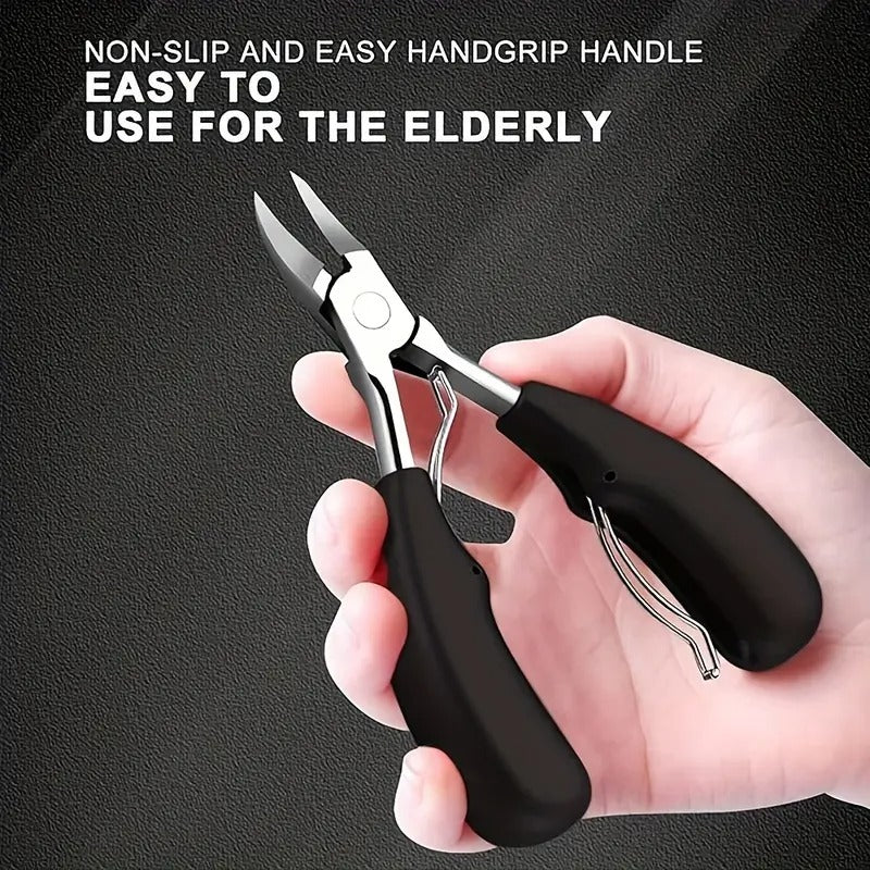 4pcs Elderly-friendly Nail Clipper Set - Wide Mouth, Extra Large Opening, Catcher, Professional Sharp Scissors, Heavy Duty Haircutting Scissors for Thick Nails, Long Handle, Easy to Use, Safe And Convenient