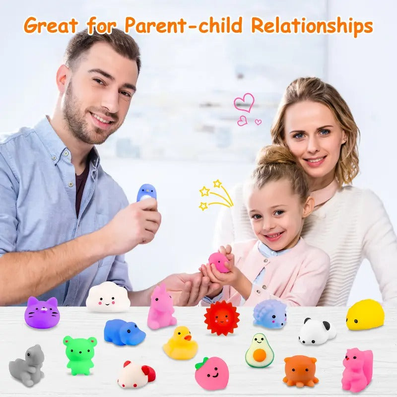 80pcs Mini Animal Squishy Toys - Relax & Party Favors for Youngsters, Assorted Cute Kawaii Designs (Chickens, Ducks, Rabbits, Cats, Dogs), Bright Colors, Perfect for Birthday, Easter Gifts, Classroom Prizes & Goodie Bags
