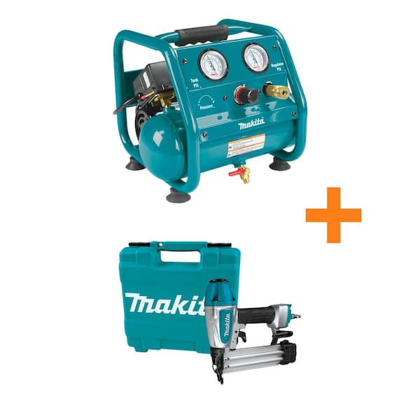1 Gal. 125 PSI Portable Electric Compact Air Compressor with Bonus Pneumatic 2 in. 18-Gauge Brad Nailer