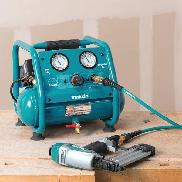 1 Gal. 125 PSI Portable Electric Compact Air Compressor with Bonus Pneumatic 2 in. 18-Gauge Brad Nailer