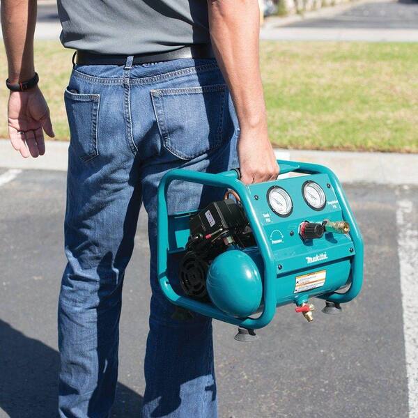1 Gal. 125 PSI Portable Electric Compact Air Compressor with Bonus Pneumatic 2.5 in. 15-Gauge Angled Finish Nailer