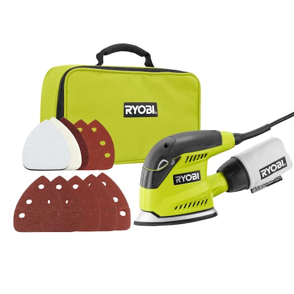 1.2 Amp Corded 5.5 in. Corner Cat Sander with Dust Bag, Sample Sandpaper, and Storage Case