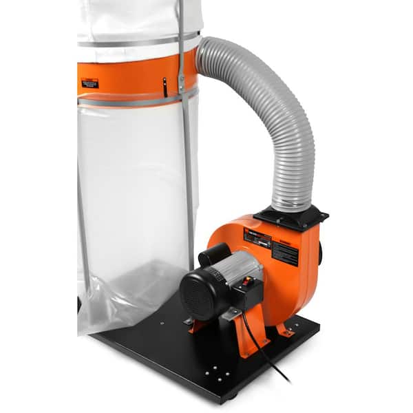 1,300 CFM 14 Amp 50 Gal. 5 Mic Woodworking Dust Collector with Collection Bag and Mobile Base