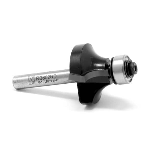 1-1/8 in. Roundover Carbide Tipped Router Bit with 1/4 in. Shank