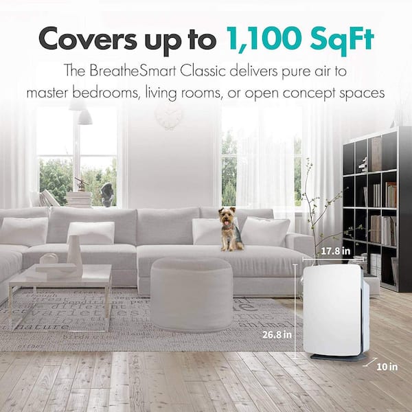 BreatheSmart Classic Air Purifier with Pure, True HEPA Filter for Allergens, Dust, Mold, and Germs - 1,100 SqFt