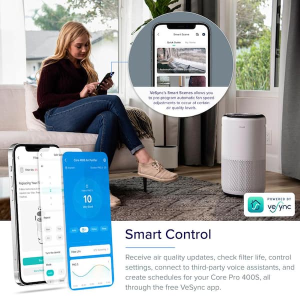 White PlasmaPro 400S Smart True HEPA Air Purifier, 403 sq.ft.