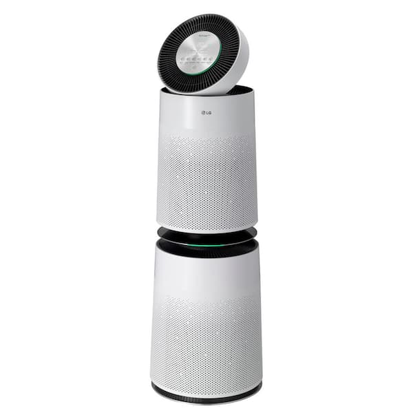 PuriCare 360° True HEPA Air Purifier Tower with Clean Booster and Odor Reduction in White