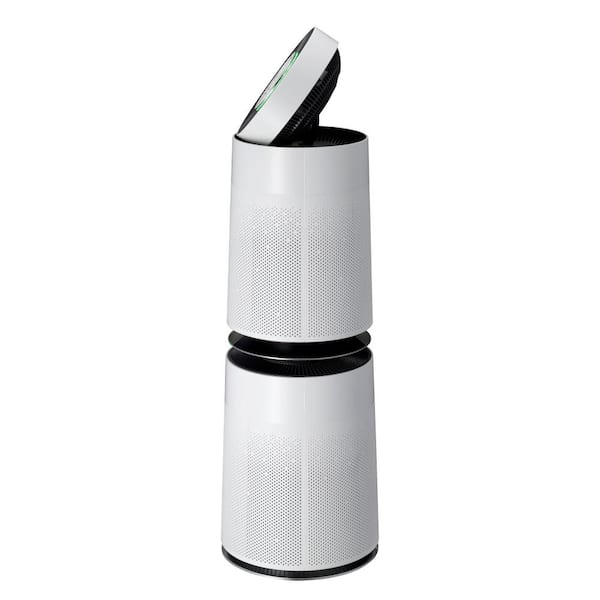 PuriCare 360° True HEPA Air Purifier Tower with Clean Booster and Odor Reduction in White