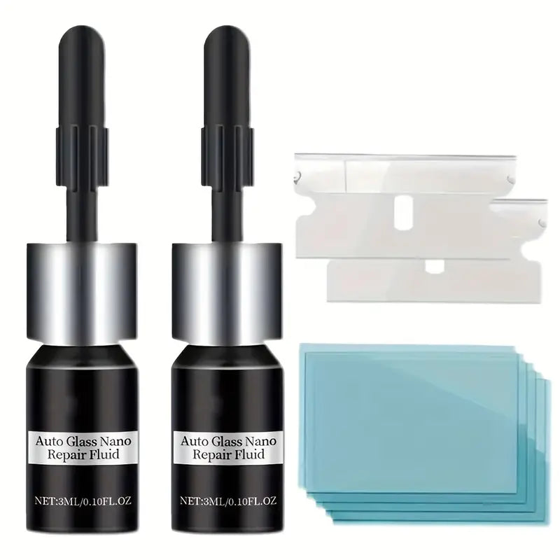Specialized Glass Repair Kit Auto Windshield Cracks Scratches Clear Vision Portable Adhesive - Repairs Deep Cracks, No Specialty Tools Required, Fast Acting